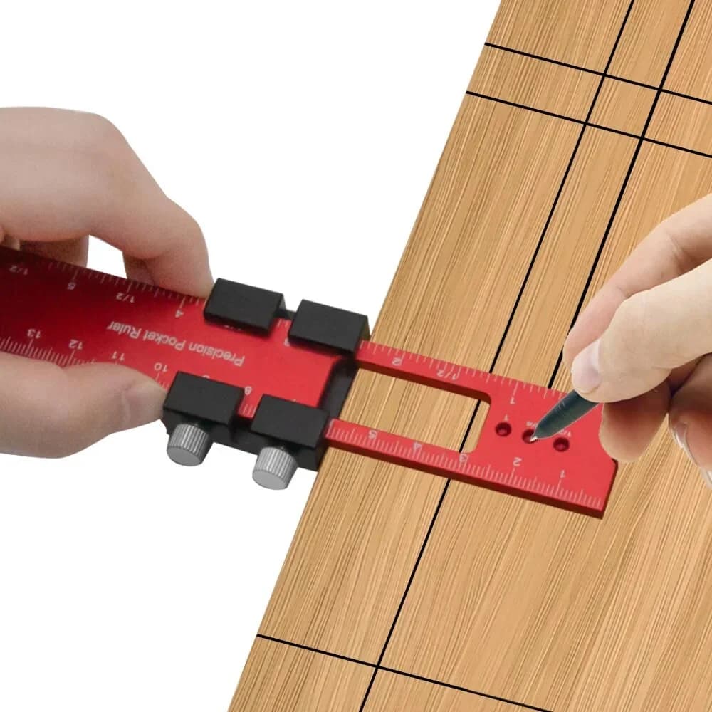 Precision Pocket Ruler With Slide Stops, Inch/Metric
