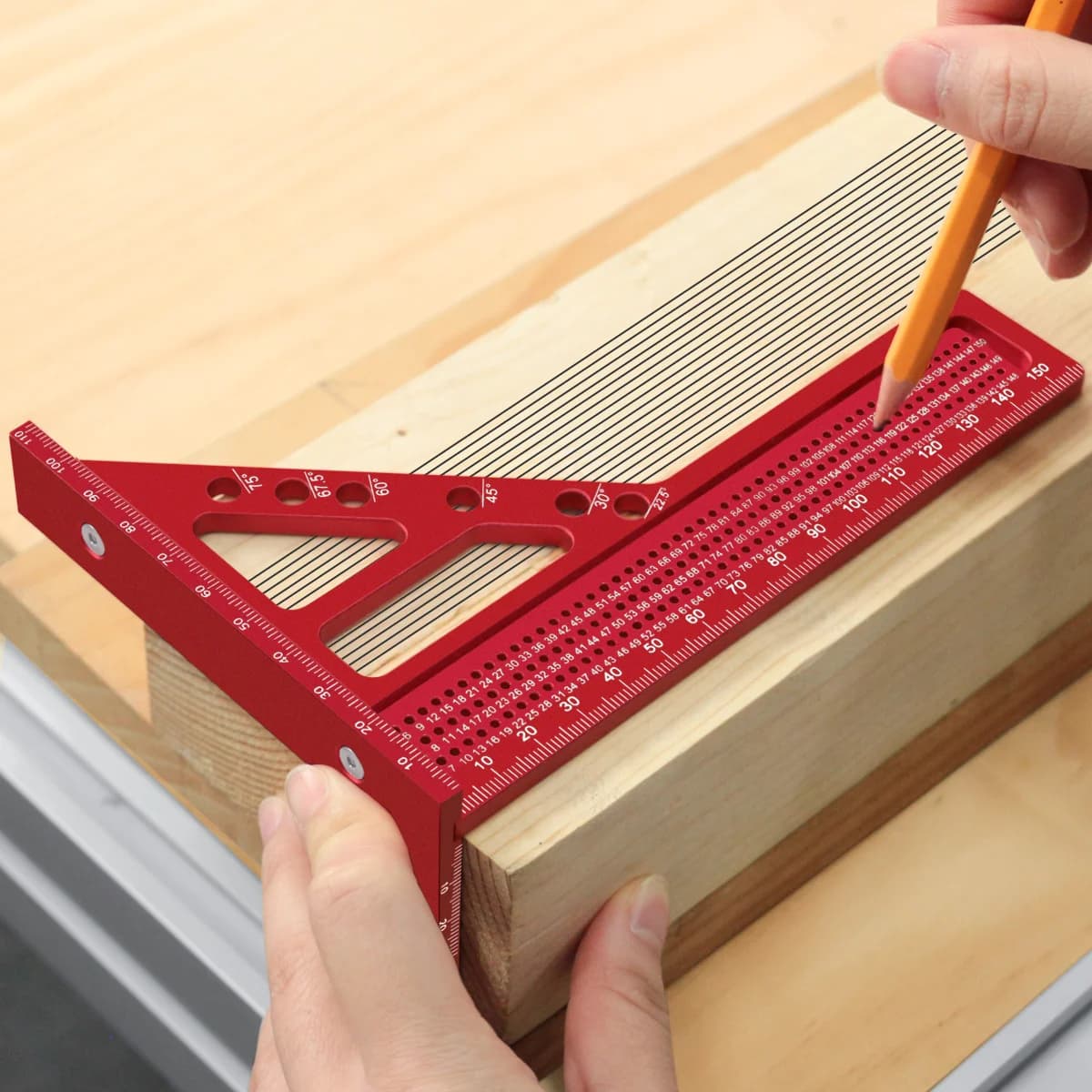 Extended 3D Multi-Angle Carpentry Square Protractor