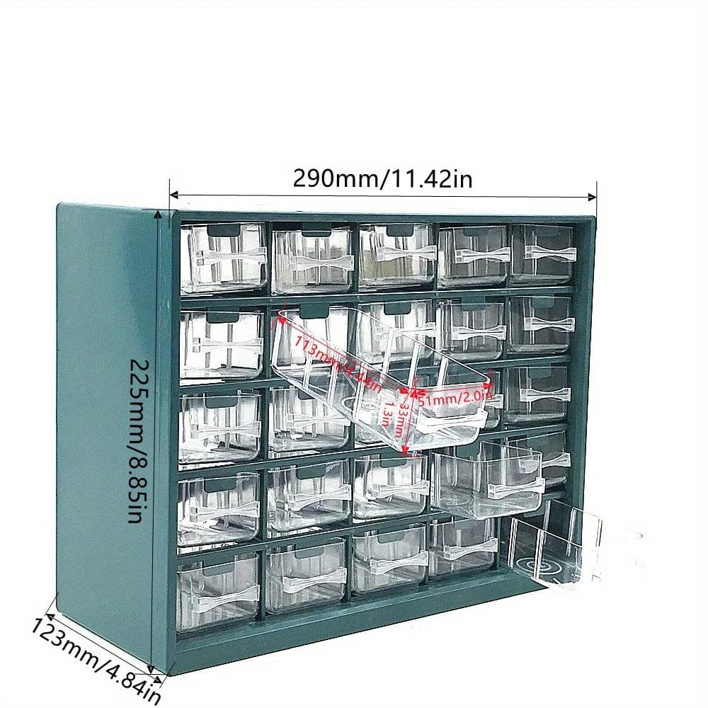 25-Grid Wall-Mounted Parts Storage Drawer Box