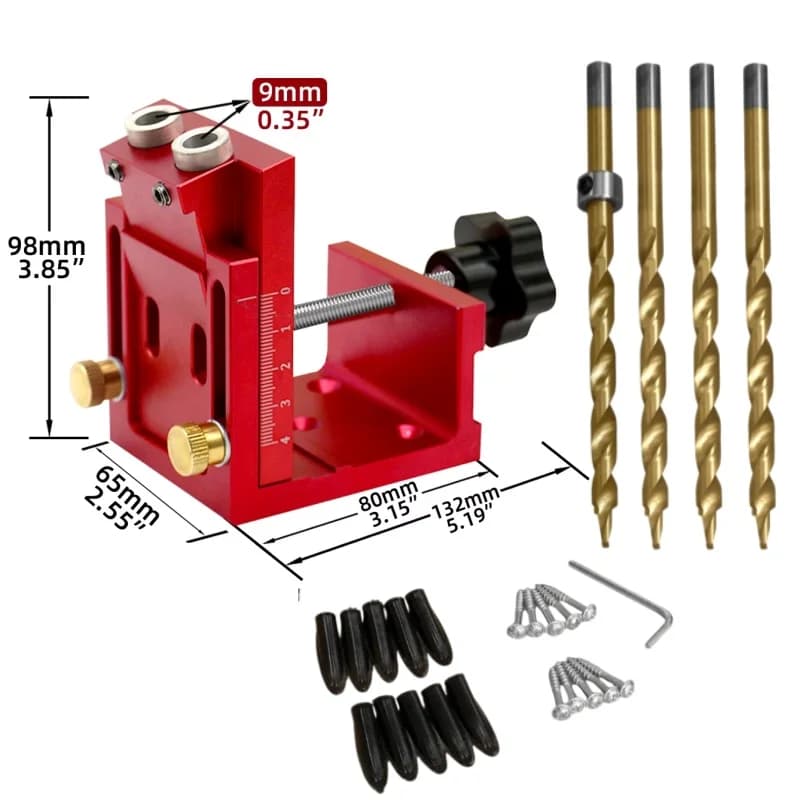 26-Piece Pocket Hole Jig Kit with Drill Guide and Bits