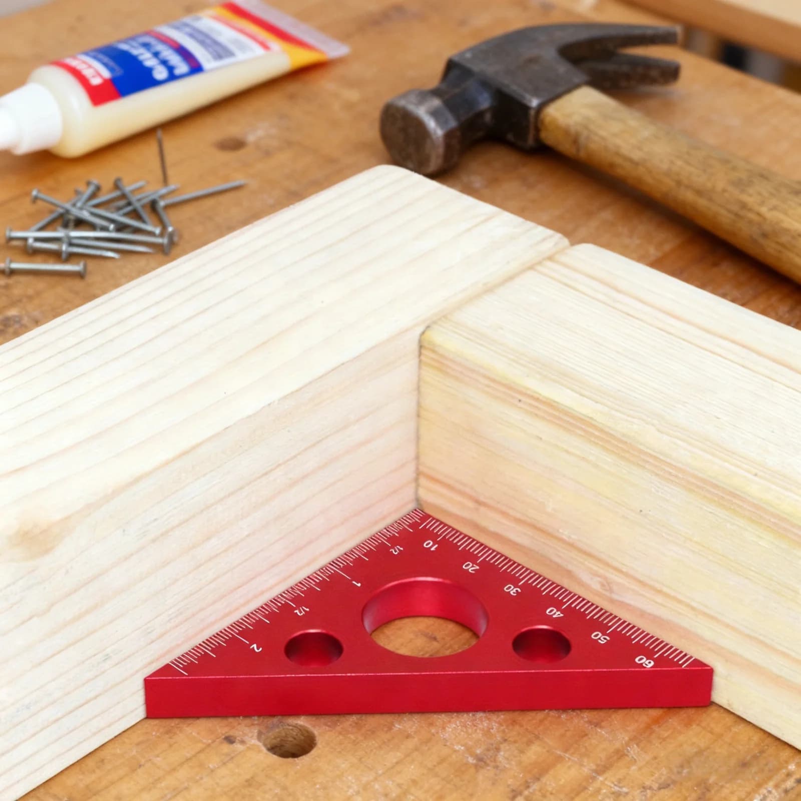 Dual-Scale Aluminum Triangle Angle Ruler