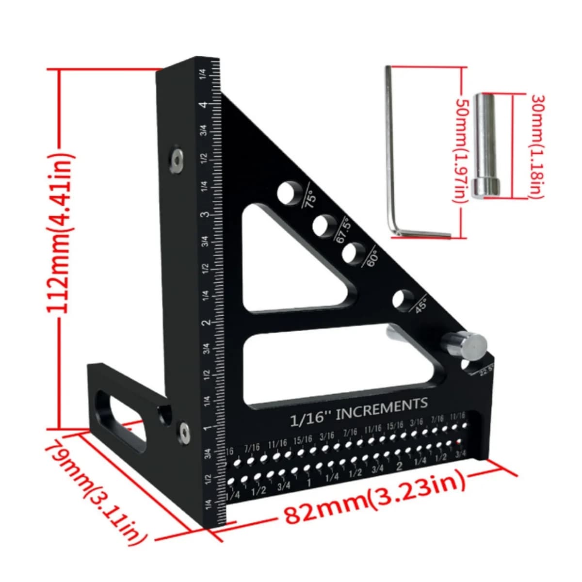 Aluminum Alloy 3D Multi-Angle Protractor and Scriber