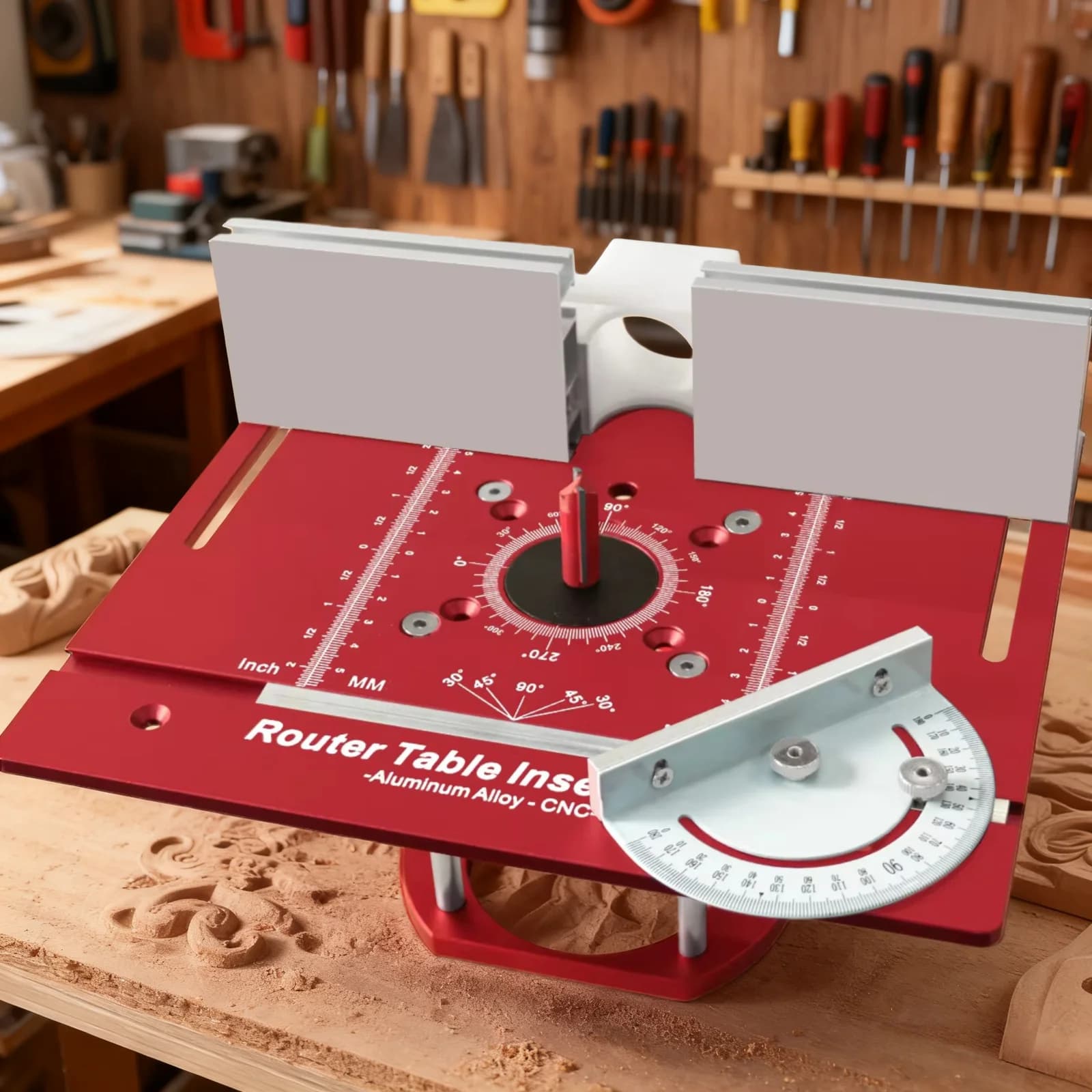 Router Table Insert Plate Set for Slotting and Chamfering