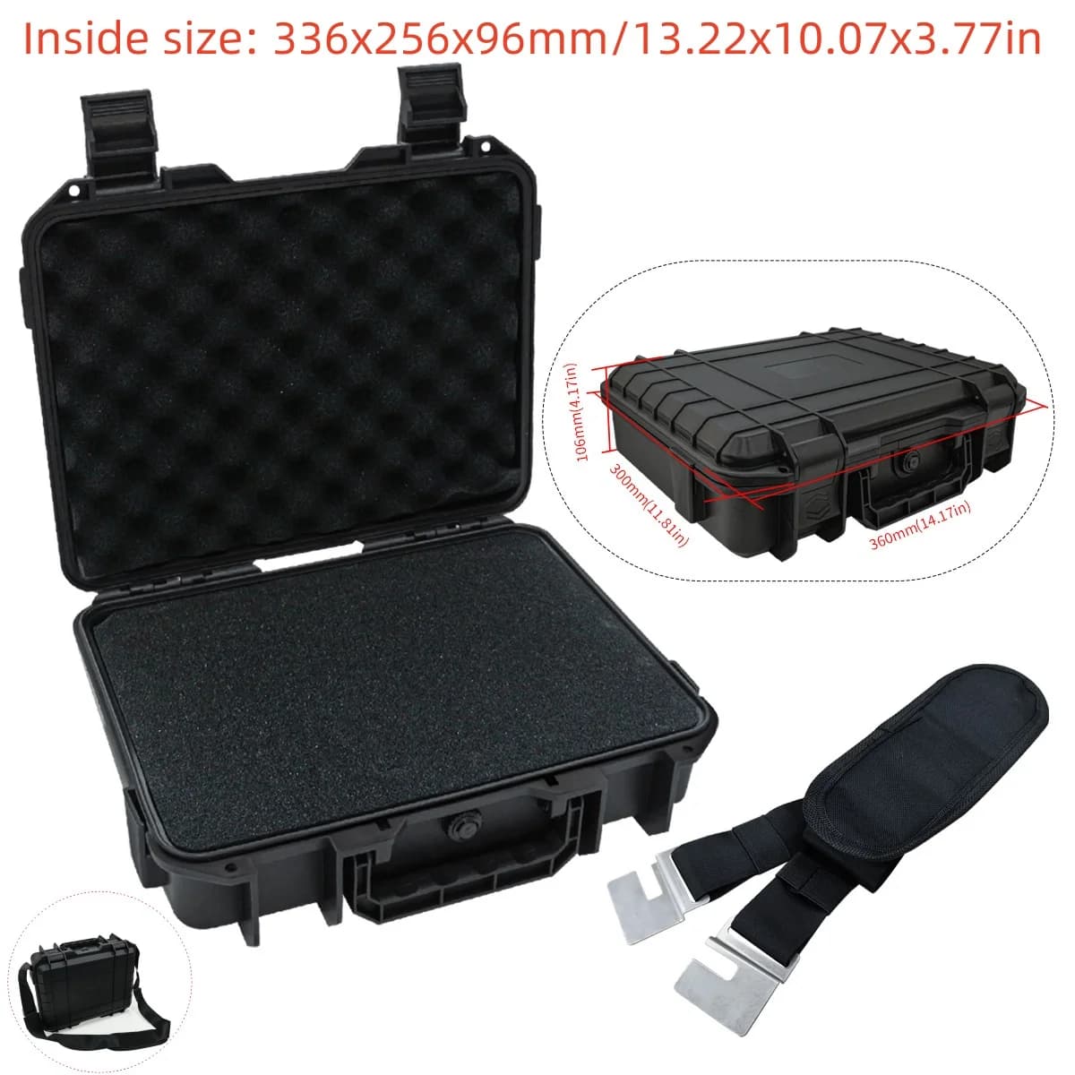 Waterproof Hard Carry Case with Shoulder Strap