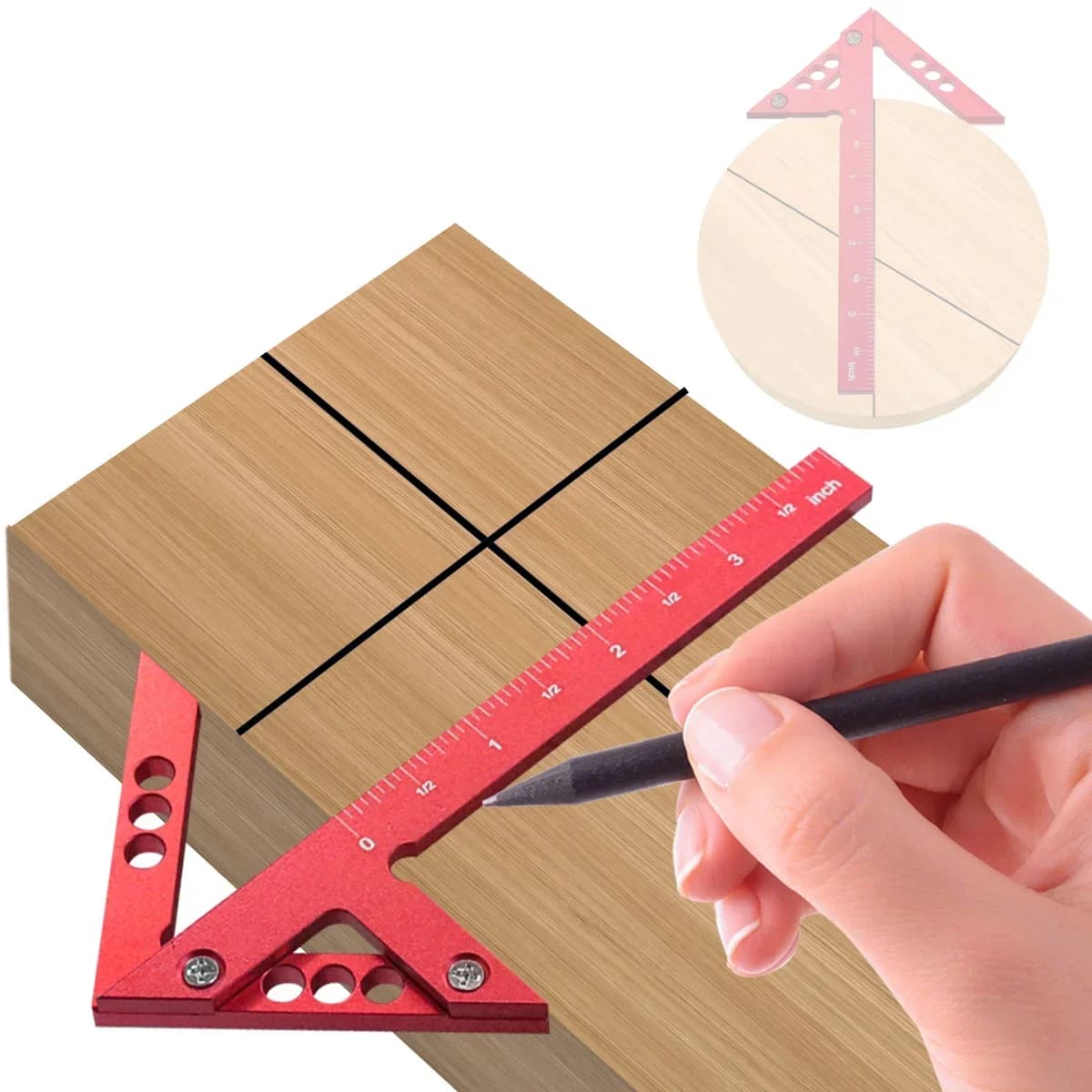 Woodworking Circle Center Scribe 45/90 Degree