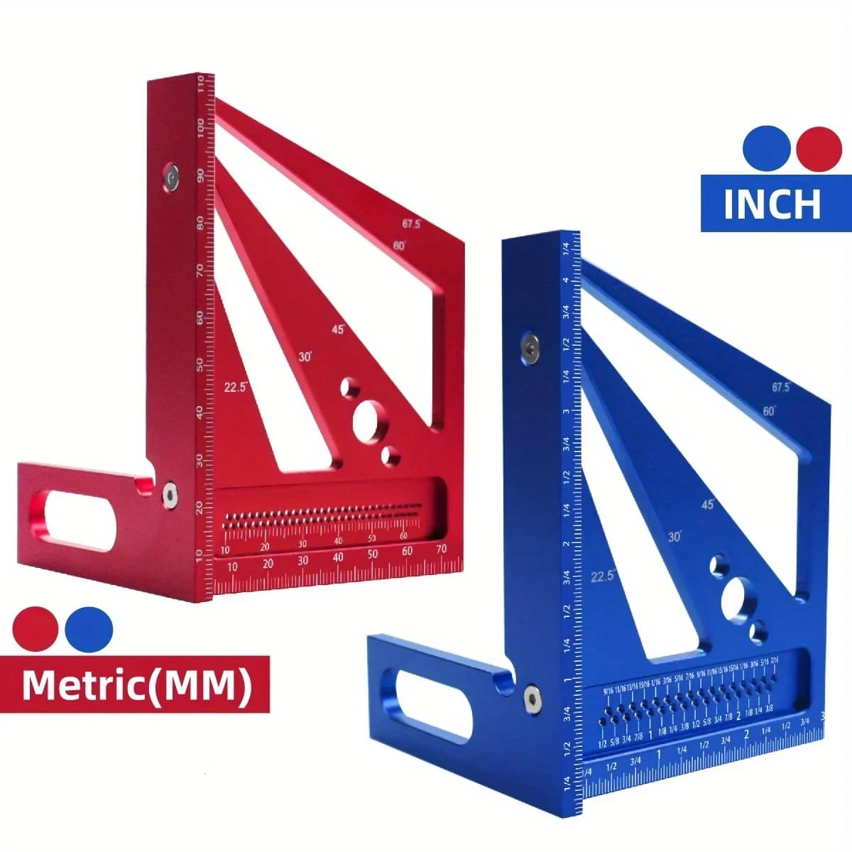 Multi-Angle Aluminum Square Ruler and Protractor