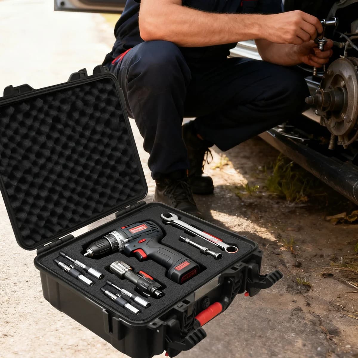 Portable Shockproof Waterproof Hard Tool Case with Foam