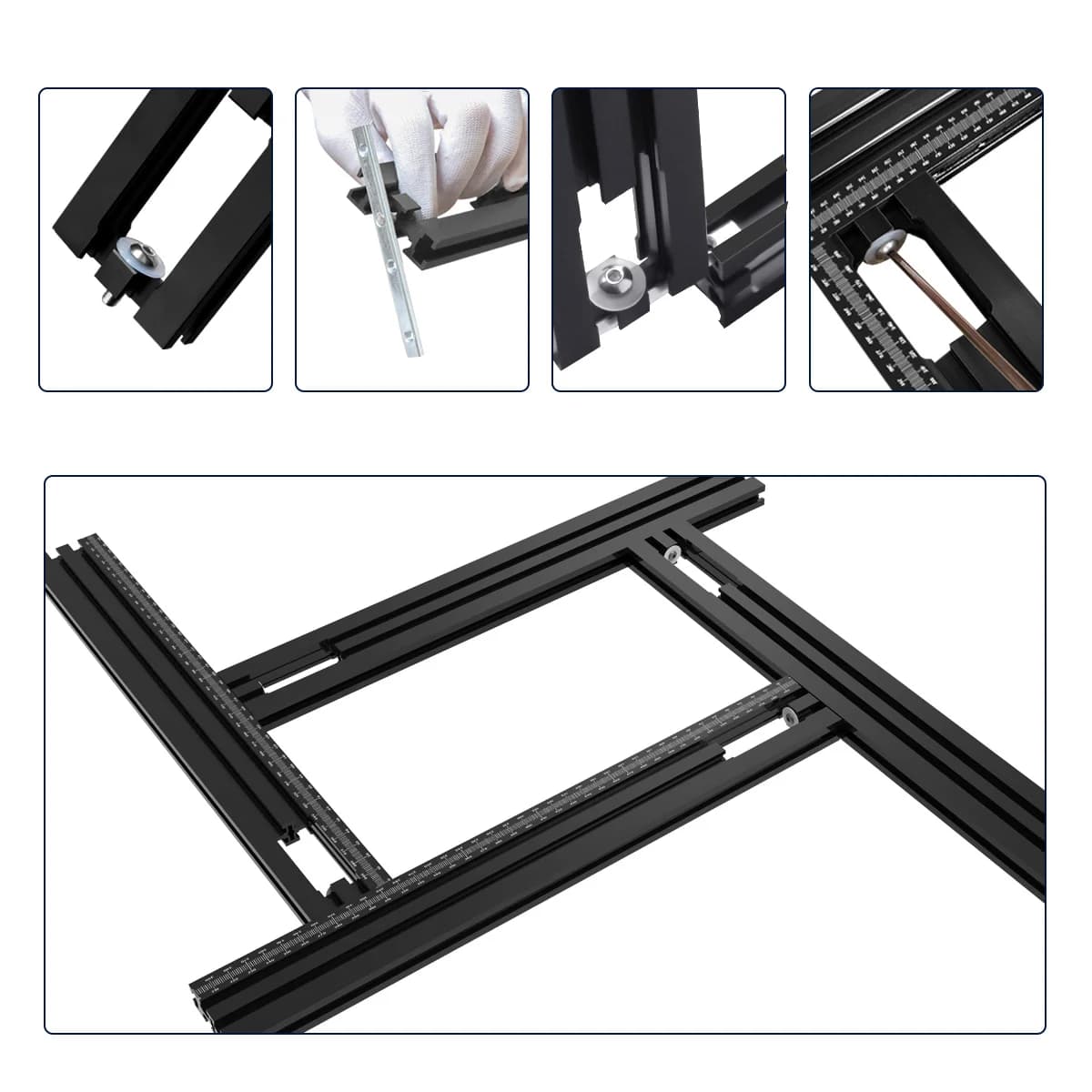 Adjustable Trimming Machine Guide Rail Bracket for Woodworking