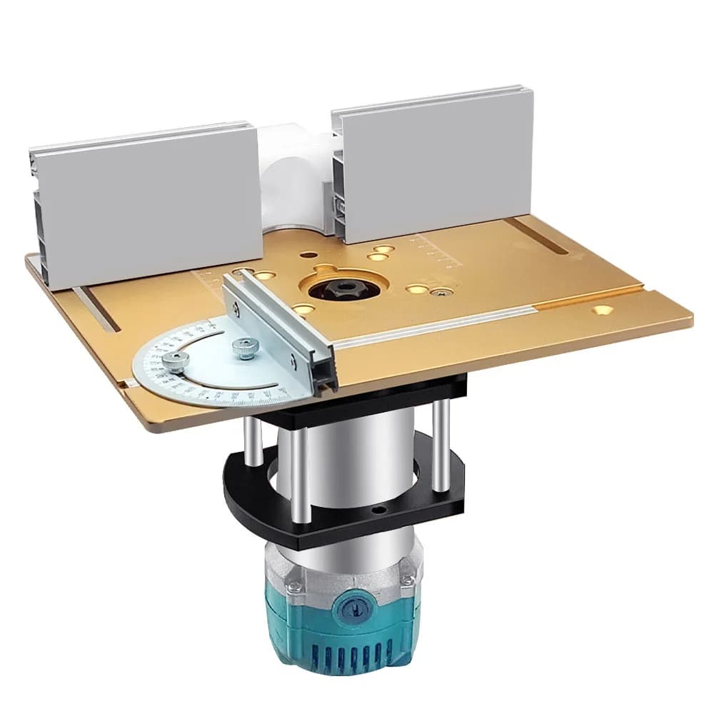 Router Lift with Aluminum Insert Plate and Fence