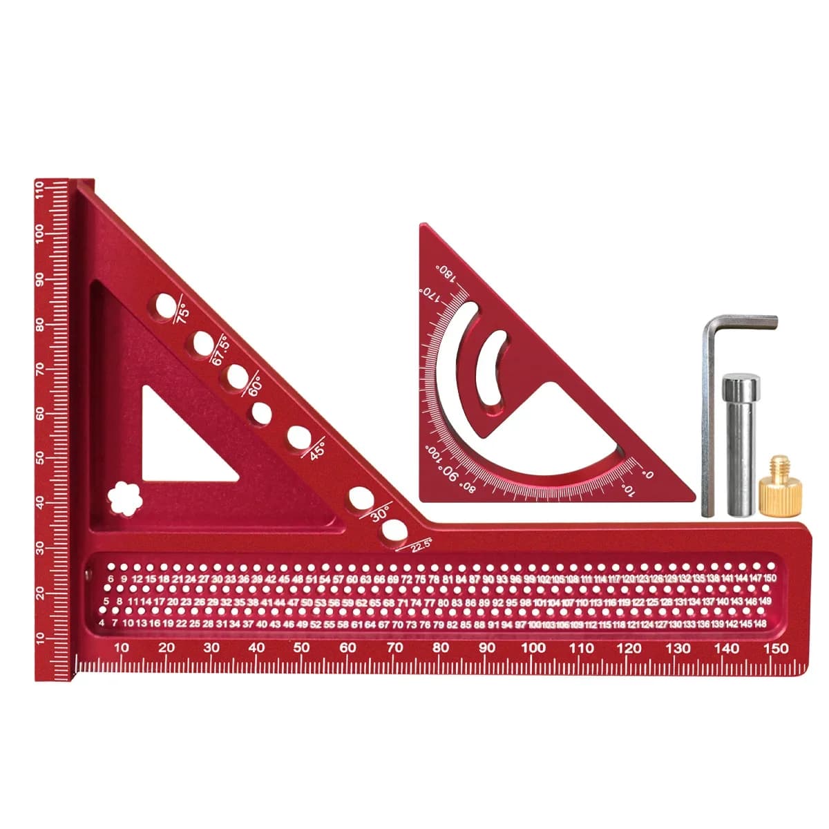 2-in-1 Carpentry Set Square and Triangle Ruler