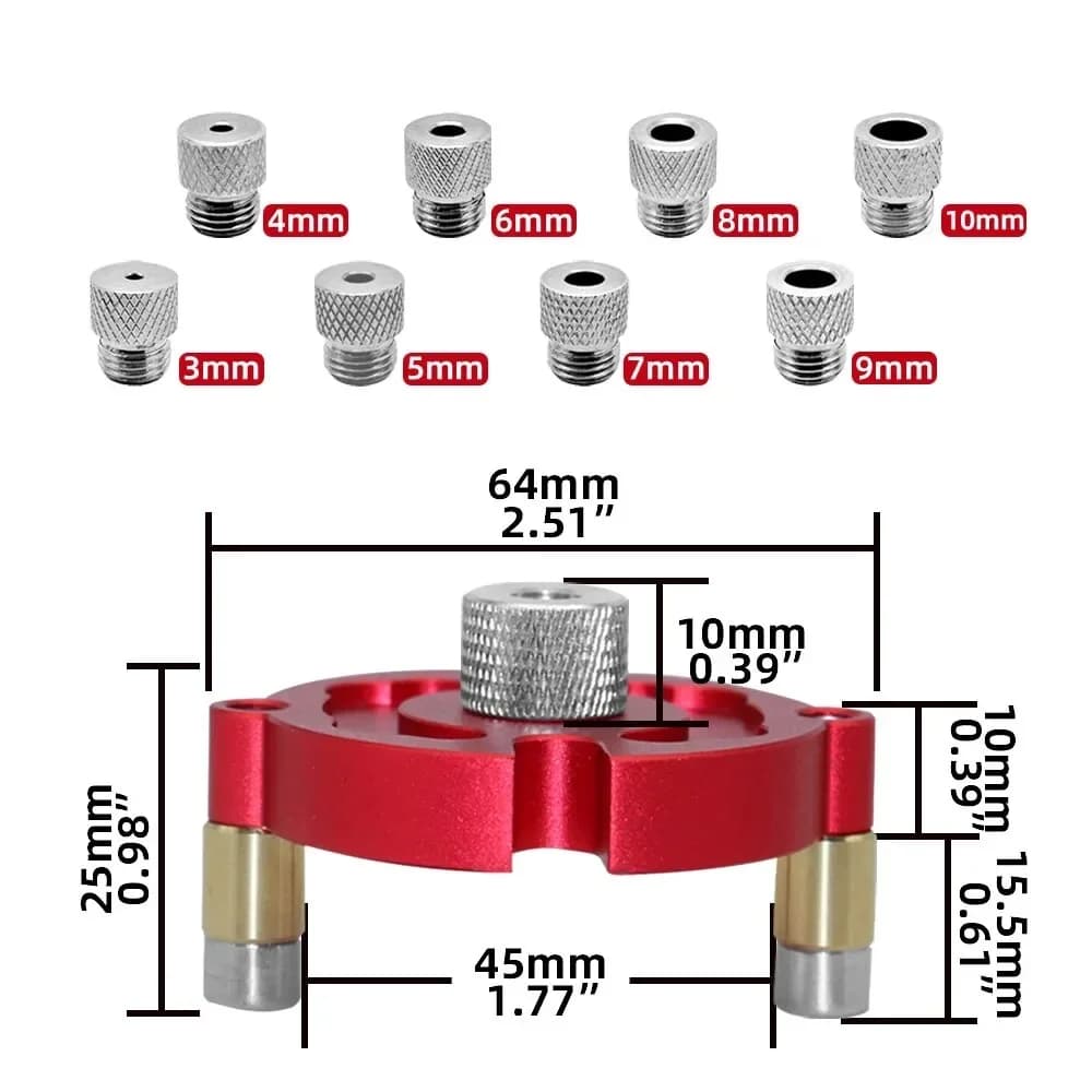 Self-Centering Dowel Jig Kit with Metal Bushings