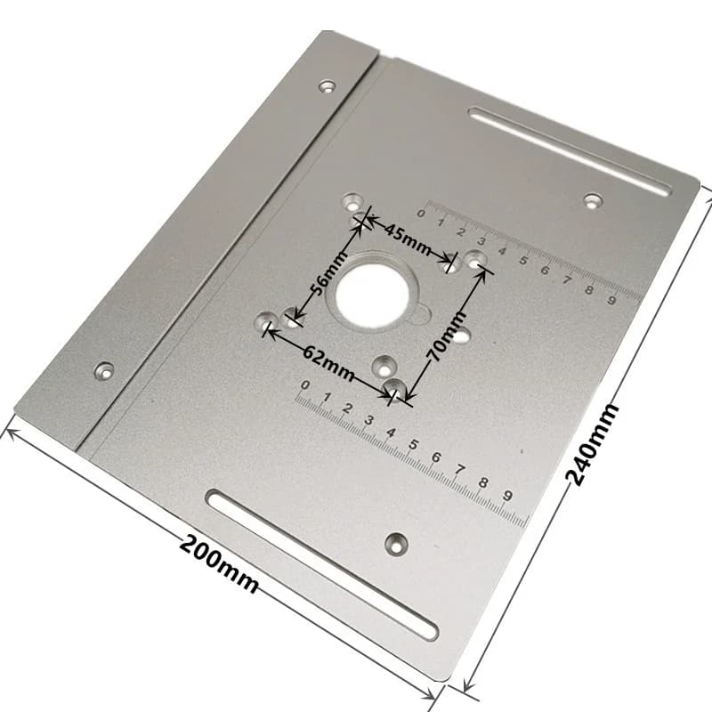 Universal Aluminum Router Table Insert Plate with Miter Gauge
