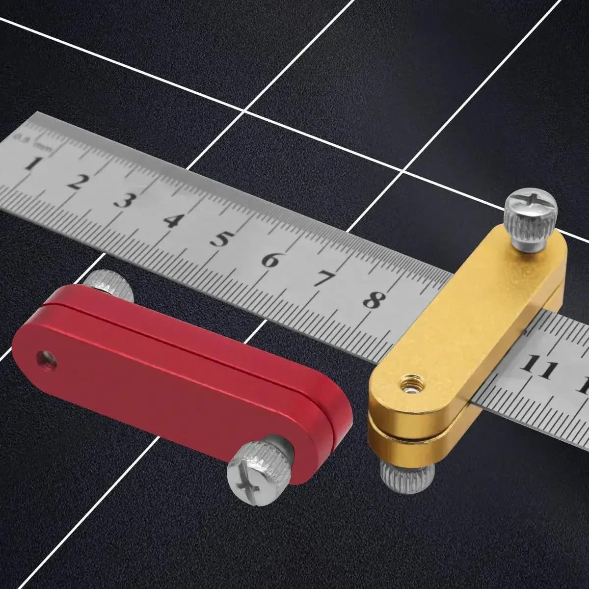 Woodworking Line Locator and Straightedge Stop Block