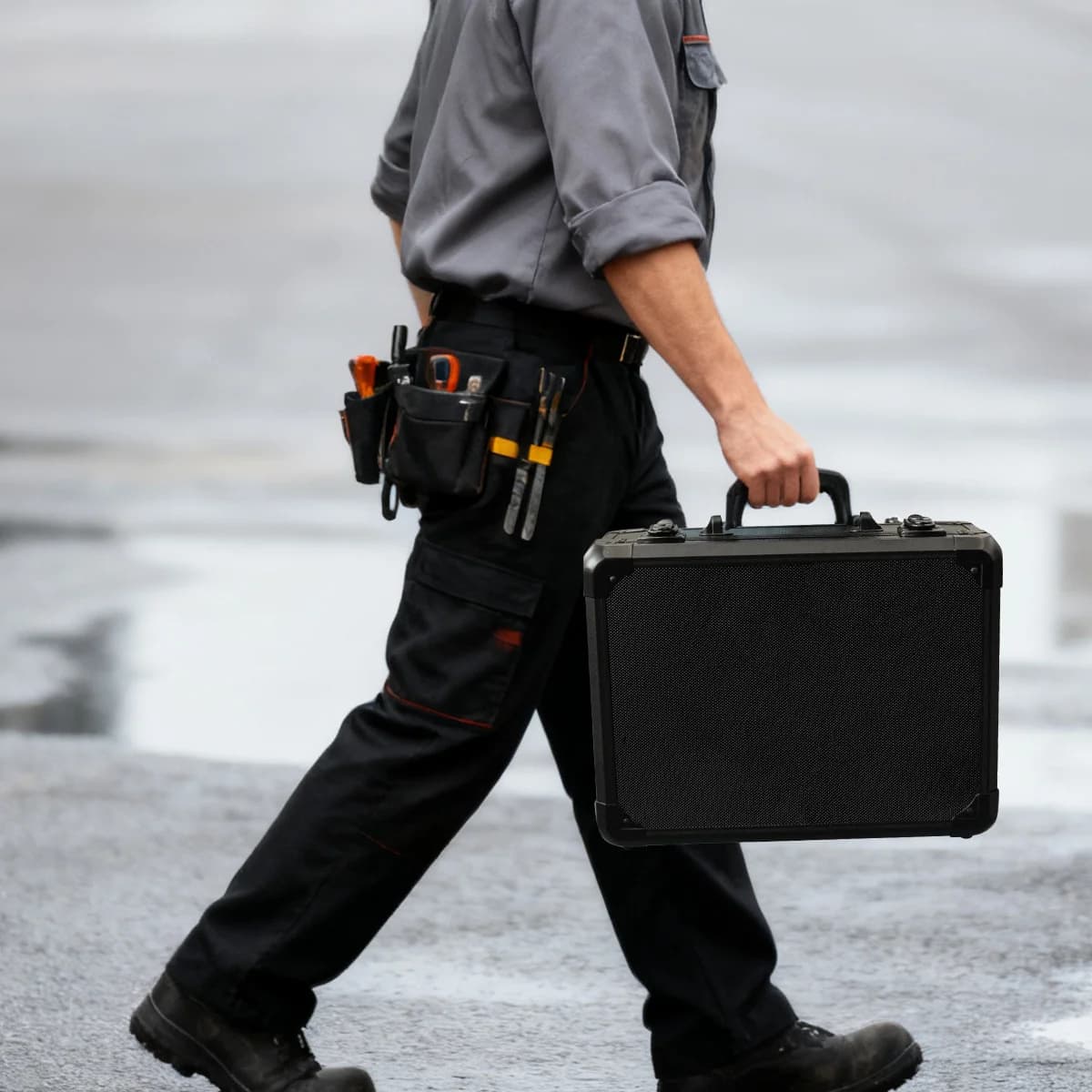 Black Aluminum Portable Toolbox With Foam