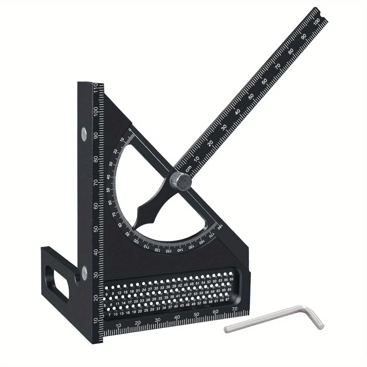 3D Adjustable Aluminum Carpentry Square Protractor
