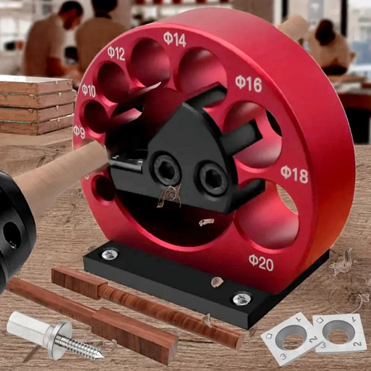 8-Hole Dowel Maker Jig Kit with Carbide Blades, 8-20mm