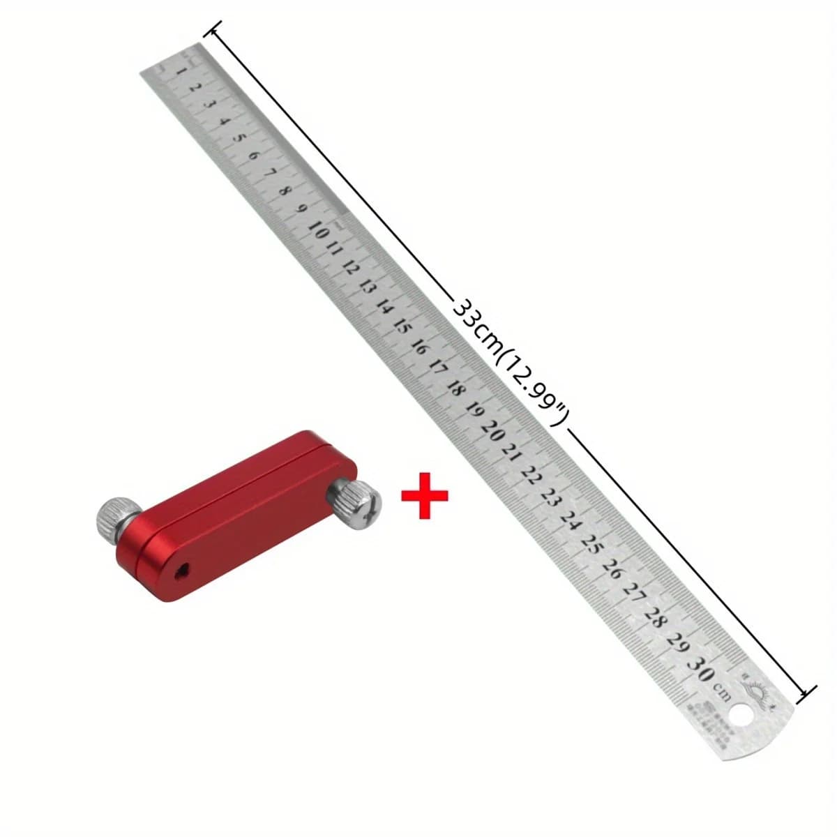 Woodworking Ruler Positioning Block and Line Marking Gauge