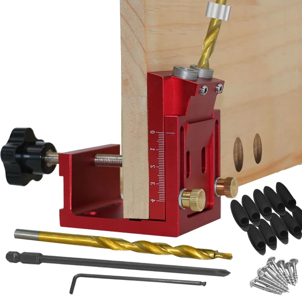 Pocket Hole Jig Kit with Drill Guide, Bits, and Screws