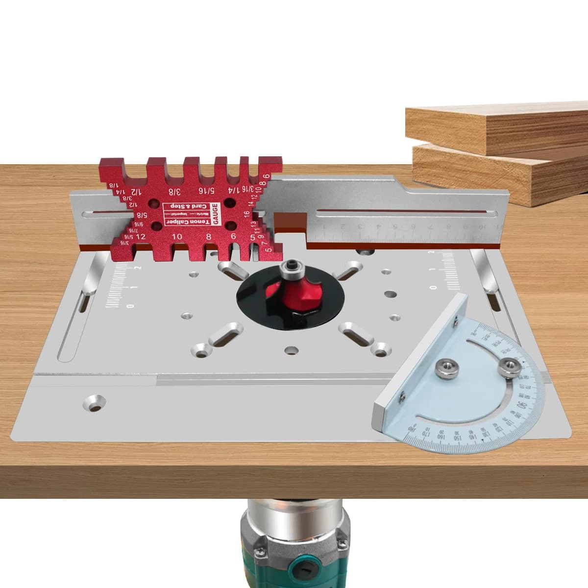 Aluminum Router Table Insert Plate with Tenoning Fence