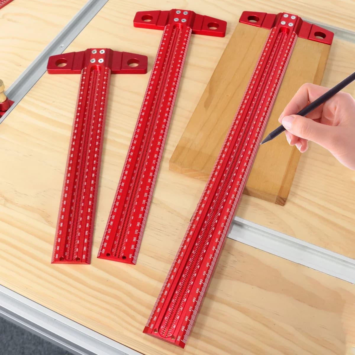 Precision Aluminum T-Ruler Scribing Marking Gauge, 60-500mm