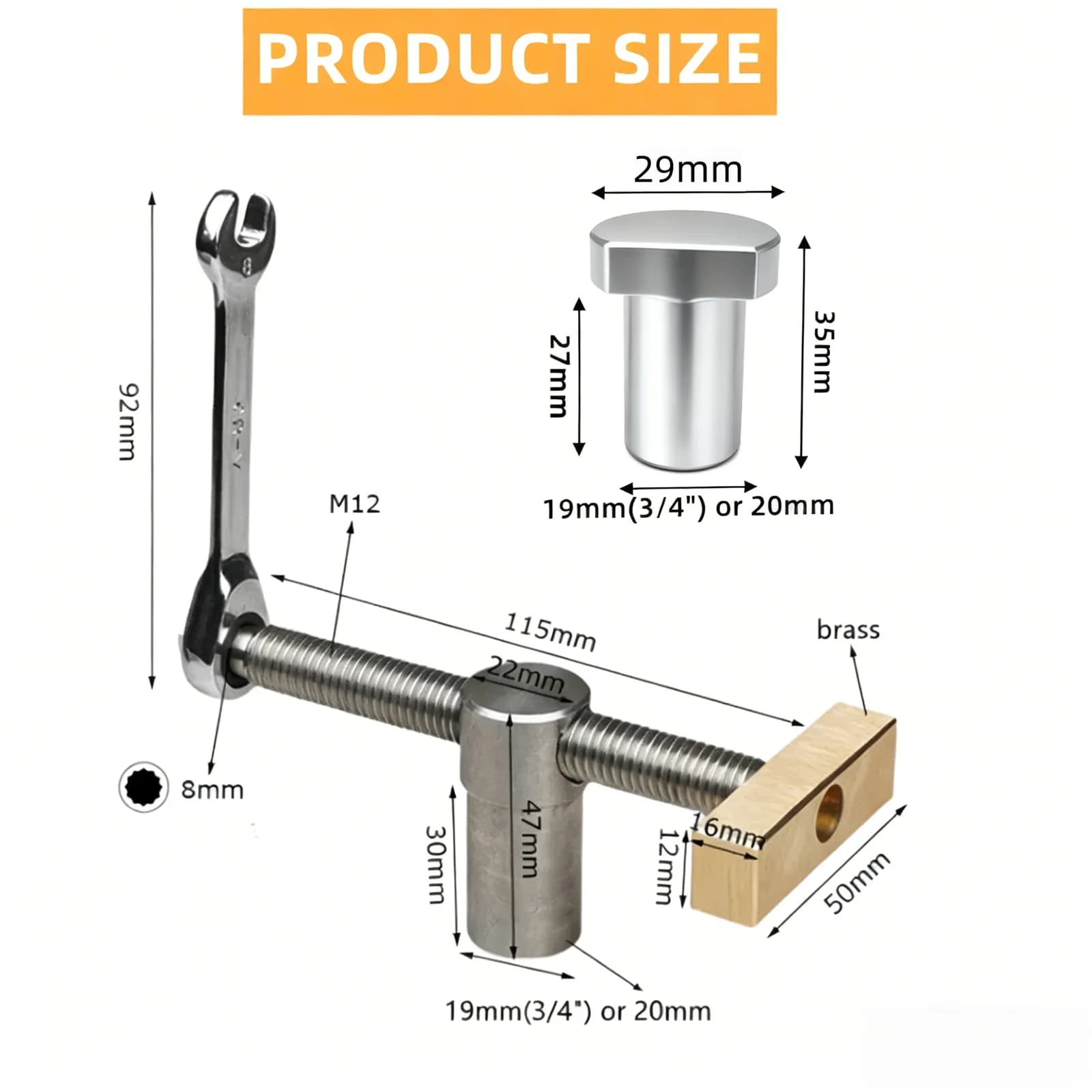 Adjustable Bench Dog Clamp for Workbench