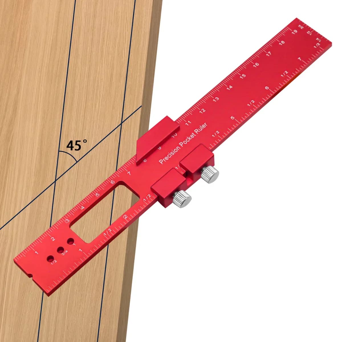 Precision Pocket T-Type Scribing Ruler with Slide Stop