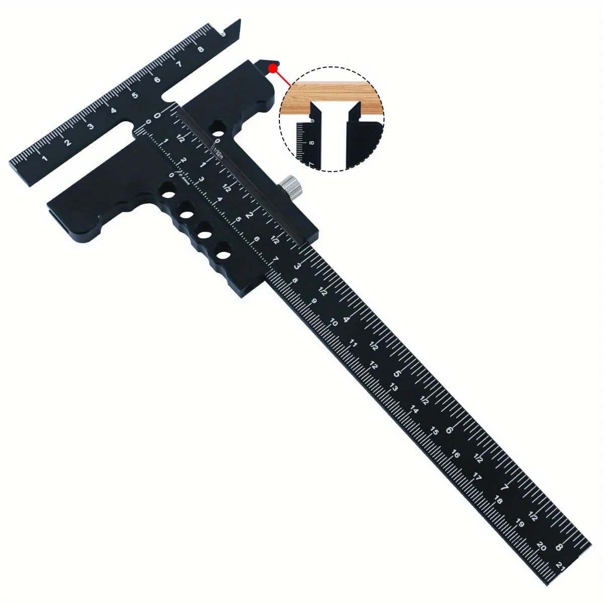 Adjustable Aluminum Sliding Scriber Gauge with T-Square