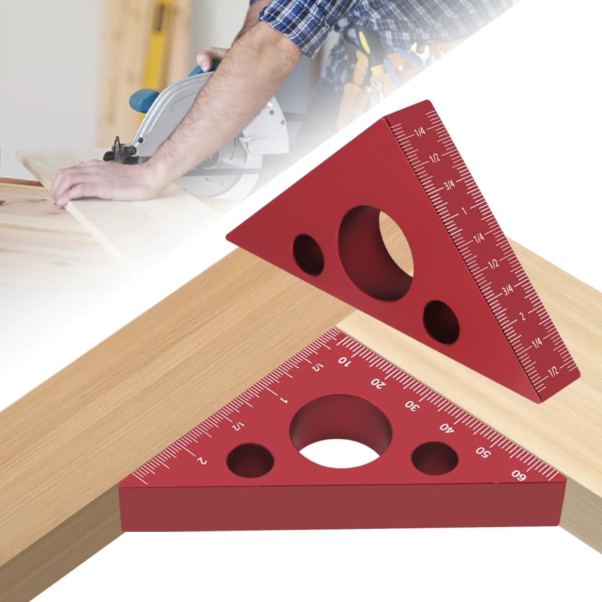 Aluminum 45/90 Degree Precision Angle Ruler