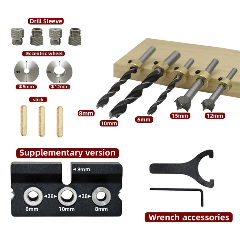 3-in-1 Adjustable Woodworking Drilling Guide and Doweling Jig