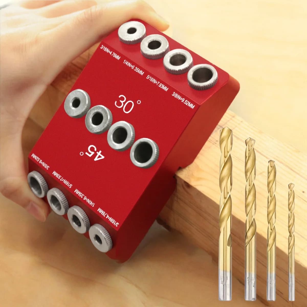 Multi-Angle Woodworking Hole Punch Locator Jig Set