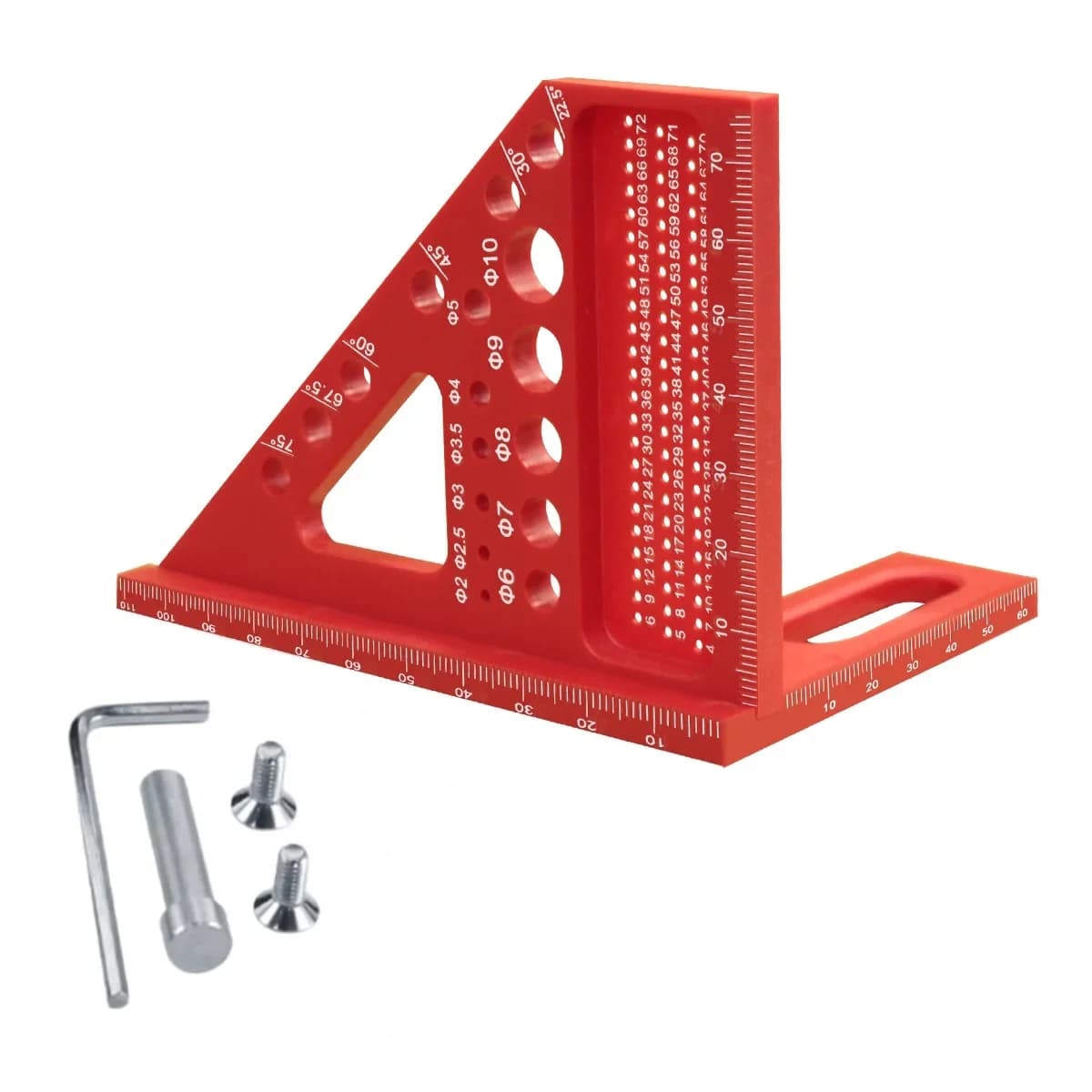 3D Multi-Angle Plastic Measuring Ruler with Protractor