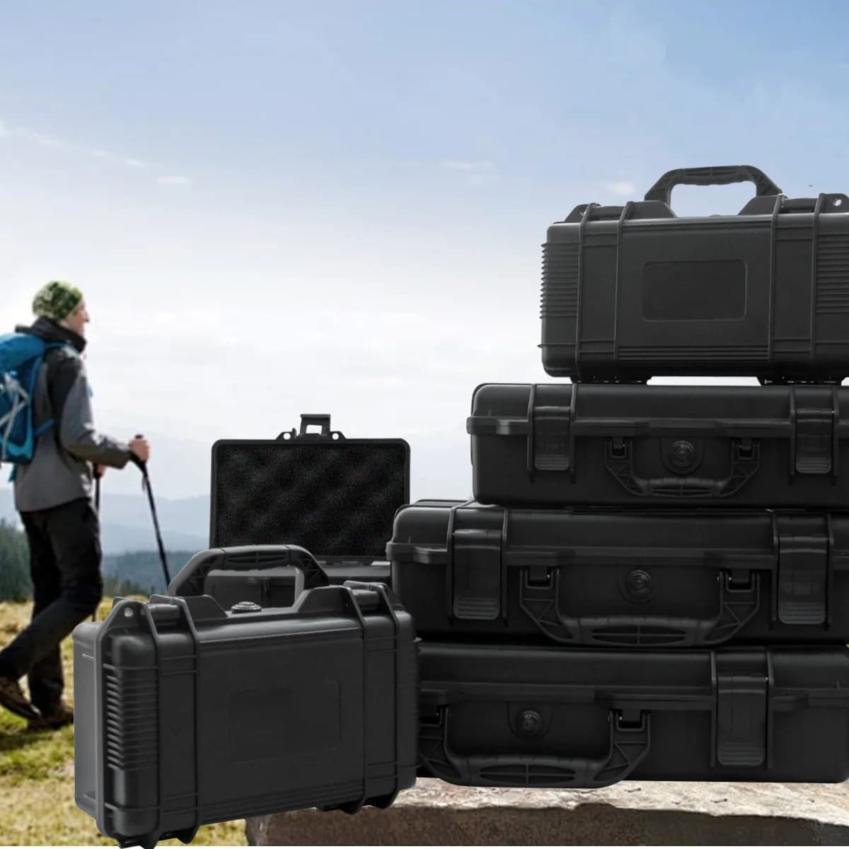 Rugged Waterproof Hard Carry Case with Foam Interior
