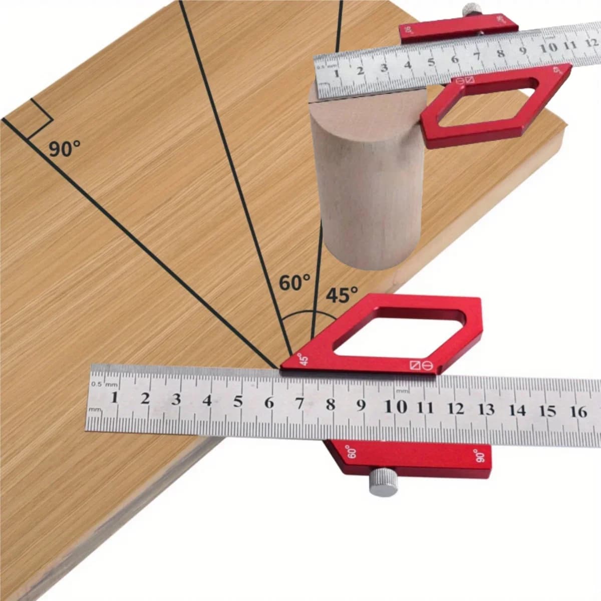 45/60/90 Degree Steel Angle Scriber Ruler
