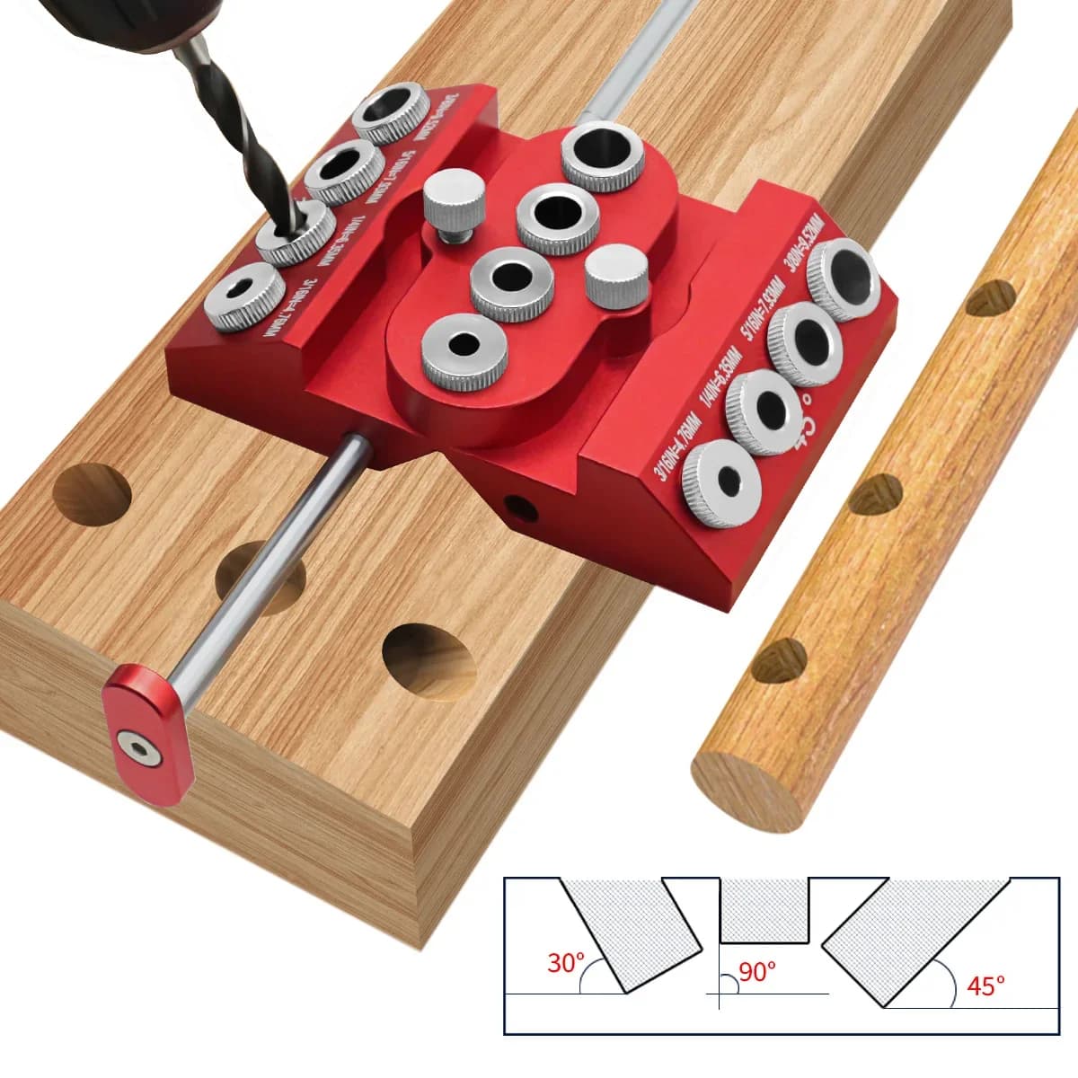 Alloy Angled Drill Guide for 30/45/90 Degree Holes