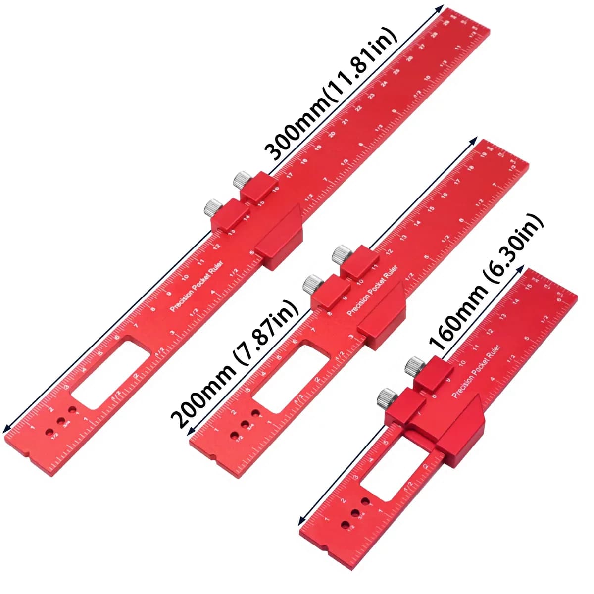 Precision Pocket T-Type Scribing Ruler with Slide Stop